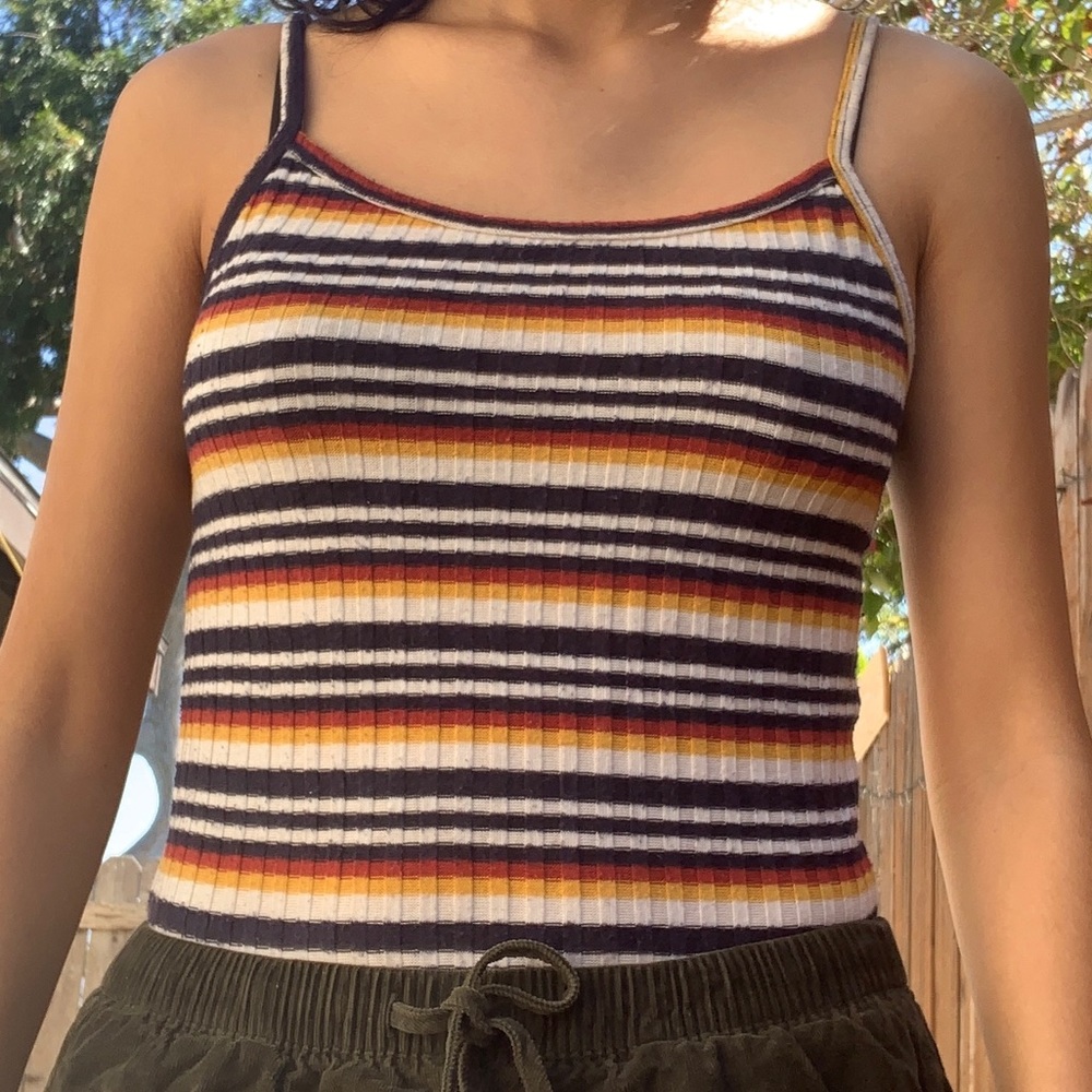 SOLD Strappy Striped Bodysuit
